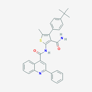 molecular formula C32H29N3O2S B445282 N-[4-(4-tert-butylphenyl)-3-carbamoyl-5-methylthiophen-2-yl]-2-phenylquinoline-4-carboxamide 