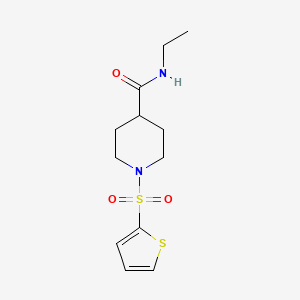 molecular formula C12H18N2O3S2 B4452824 N-ethyl-1-(2-thienylsulfonyl)-4-piperidinecarboxamide 