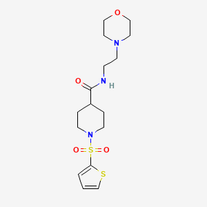 molecular formula C16H25N3O4S2 B4452828 N-[2-(4-morpholinyl)ethyl]-1-(2-thienylsulfonyl)-4-piperidinecarboxamide 