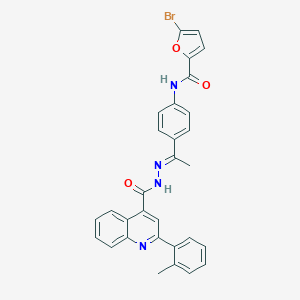 molecular formula C30H23BrN4O3 B445284 5-bromo-N-[4-(N-{[2-(2-methylphenyl)-4-quinolinyl]carbonyl}ethanehydrazonoyl)phenyl]-2-furamide 