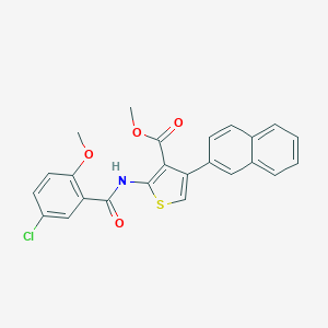 molecular formula C24H18ClNO4S B445288 Methyl 2-[(5-chloro-2-methoxybenzoyl)amino]-4-(2-naphthyl)-3-thiophenecarboxylate 