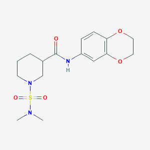 molecular formula C16H23N3O5S B4452915 N-(2,3-dihydro-1,4-benzodioxin-6-yl)-1-[(dimethylamino)sulfonyl]-3-piperidinecarboxamide 