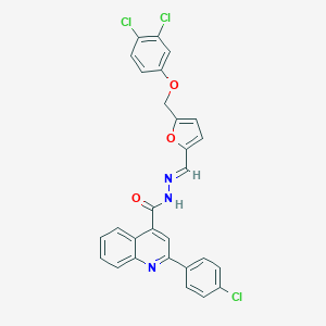 molecular formula C28H18Cl3N3O3 B445295 2-(4-chlorophenyl)-N'-({5-[(3,4-dichlorophenoxy)methyl]-2-furyl}methylene)-4-quinolinecarbohydrazide 