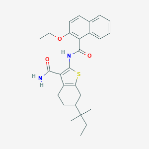 2-[(2-Ethoxy-1-naphthoyl)amino]-6-tert-pentyl-4,5,6,7-tetrahydro-1-benzothiophene-3-carboxamide