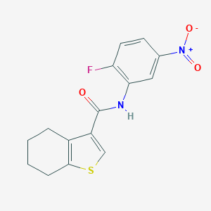 molecular formula C15H13FN2O3S B445297 N-(2-fluoro-5-nitrophenyl)-4,5,6,7-tetrahydro-1-benzothiophene-3-carboxamide 