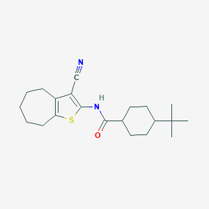 4-tert-butyl-N-(3-cyano-5,6,7,8-tetrahydro-4H-cyclohepta[b]thiophen-2-yl)cyclohexanecarboxamide