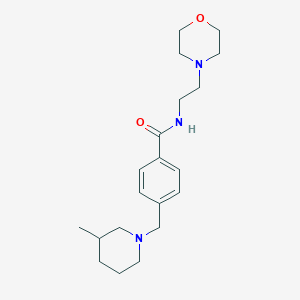 molecular formula C20H31N3O2 B4453028 4-[(3-methyl-1-piperidinyl)methyl]-N-[2-(4-morpholinyl)ethyl]benzamide 