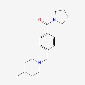 molecular formula C18H26N2O B4453088 4-methyl-1-[4-(1-pyrrolidinylcarbonyl)benzyl]piperidine 