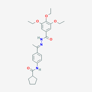N-{4-[N-(3,4,5-triethoxybenzoyl)ethanehydrazonoyl]phenyl}cyclopentanecarboxamide