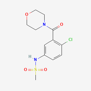 molecular formula C12H15ClN2O4S B4453143 N-[4-chloro-3-(4-morpholinylcarbonyl)phenyl]methanesulfonamide 