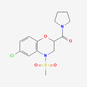 6-chloro-4-(methylsulfonyl)-2-(1-pyrrolidinylcarbonyl)-3,4-dihydro-2H-1,4-benzoxazine