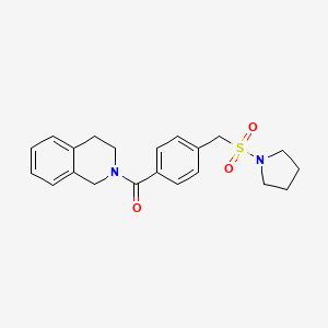 molecular formula C21H24N2O3S B4453173 2-{4-[(1-pyrrolidinylsulfonyl)methyl]benzoyl}-1,2,3,4-tetrahydroisoquinoline 