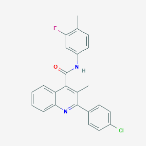 molecular formula C24H18ClFN2O B445318 2-(4-chlorophenyl)-N-(3-fluoro-4-methylphenyl)-3-methylquinoline-4-carboxamide 