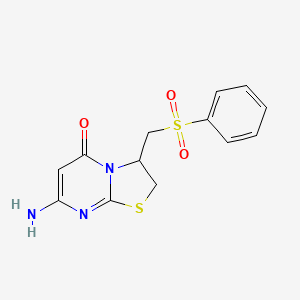 7-amino-3-[(phenylsulfonyl)methyl]-2,3-dihydro-5H-[1,3]thiazolo[3,2-a]pyrimidin-5-one