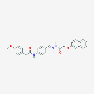 2-(4-methoxyphenyl)-N-(4-{N-[(2-naphthyloxy)acetyl]ethanehydrazonoyl}phenyl)acetamide