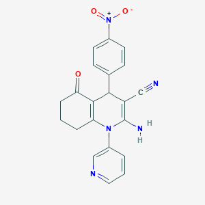 2-Amino-4-(4-nitrophenyl)-5-oxo-1-(3-pyridinyl)-1,4,5,6,7,8-hexahydro-3-quinolinecarbonitrile