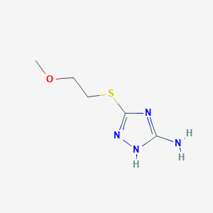 molecular formula C5H10N4OS B4453254 3-[(2-methoxyethyl)thio]-1H-1,2,4-triazol-5-amine 