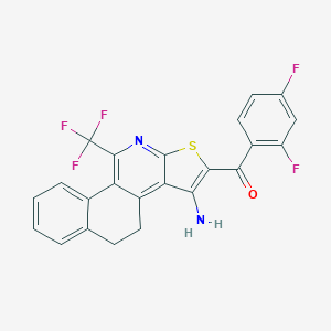 molecular formula C23H13F5N2OS B445326 [3-Amino-10-(trifluoromethyl)-4,5-dihydrobenzo[h]thieno[2,3-c]isoquinolin-2-yl](2,4-difluorophenyl)methanone 