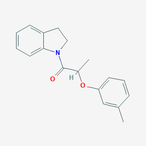 molecular formula C18H19NO2 B445327 1-(2,3-dihydro-1H-indol-1-yl)-2-(3-methylphenoxy)propan-1-one 
