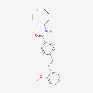 molecular formula C23H29NO3 B445328 N-cyclooctyl-4-[(2-methoxyphenoxy)methyl]benzamide 