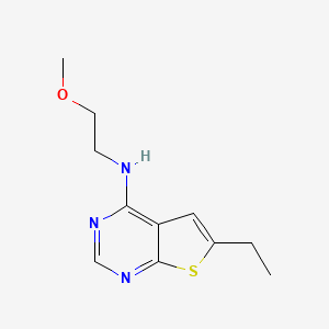 molecular formula C11H15N3OS B4453312 6-ethyl-N-(2-methoxyethyl)thieno[2,3-d]pyrimidin-4-amine 