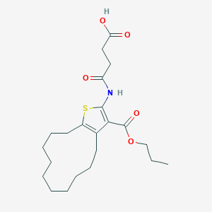 4-Oxo-4-{[3-(propoxycarbonyl)-4,5,6,7,8,9,10,11,12,13-decahydrocyclododeca[b]thiophen-2-yl]amino}butanoic acid