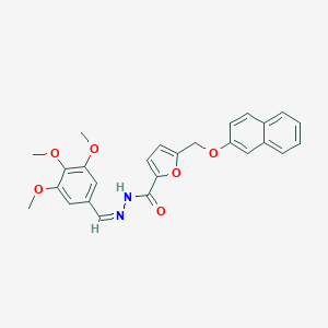 molecular formula C26H24N2O6 B445337 5-[(2-naphthyloxy)methyl]-N'-(3,4,5-trimethoxybenzylidene)-2-furohydrazide 