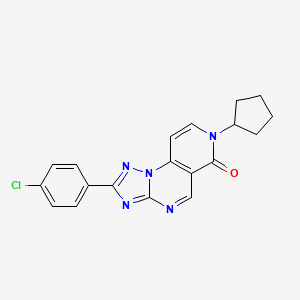 molecular formula C19H16ClN5O B4453381 2-(4-chlorophenyl)-7-cyclopentylpyrido[3,4-e][1,2,4]triazolo[1,5-a]pyrimidin-6(7H)-one 