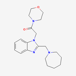 molecular formula C20H28N4O2 B4453446 2-(1-azepanylmethyl)-1-[2-(4-morpholinyl)-2-oxoethyl]-1H-benzimidazole 