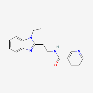 molecular formula C17H18N4O B4453447 N-[2-(1-ethyl-1H-benzimidazol-2-yl)ethyl]nicotinamide 