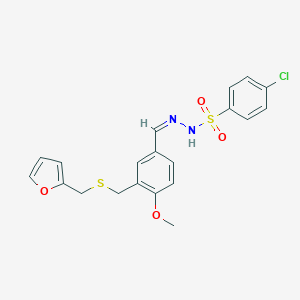 4-chloro-N'-(3-{[(2-furylmethyl)sulfanyl]methyl}-4-methoxybenzylidene)benzenesulfonohydrazide