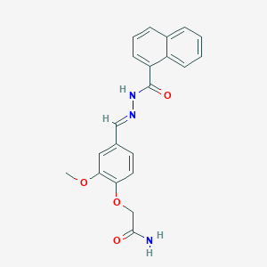 molecular formula C21H19N3O4 B445351 2-{2-Methoxy-4-[2-(1-naphthoyl)carbohydrazonoyl]phenoxy}acetamide 