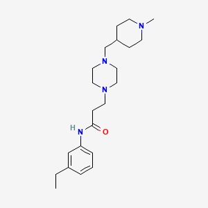 molecular formula C22H36N4O B4453510 N-(3-ethylphenyl)-3-{4-[(1-methylpiperidin-4-yl)methyl]piperazin-1-yl}propanamide 