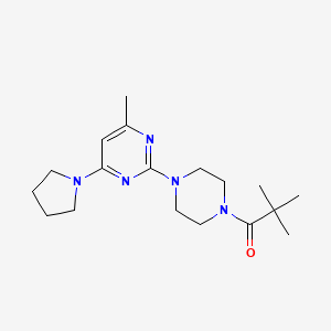 2,2-Dimethyl-1-{4-[4-methyl-6-(pyrrolidin-1-YL)pyrimidin-2-YL]piperazin-1-YL}propan-1-one