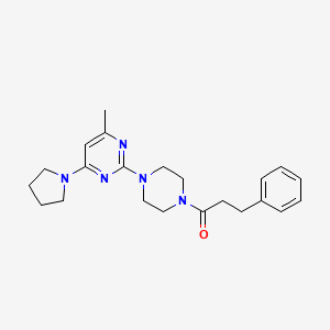 4-methyl-2-[4-(3-phenylpropanoyl)-1-piperazinyl]-6-(1-pyrrolidinyl)pyrimidine