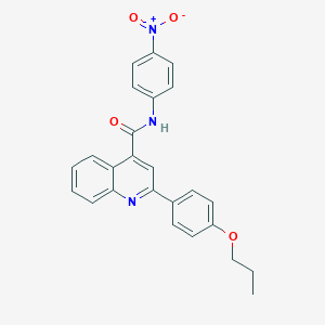 molecular formula C25H21N3O4 B445354 N-(4-nitrophenyl)-2-(4-propoxyphenyl)quinoline-4-carboxamide 