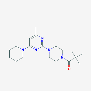 2,2-Dimethyl-1-(4-(4-methyl-6-(piperidin-1-yl)pyrimidin-2-yl)piperazin-1-yl)propan-1-one