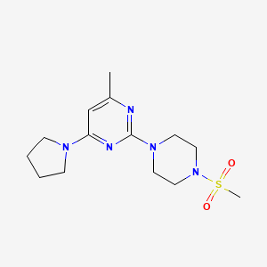 molecular formula C14H23N5O2S B4453548 4-methyl-2-[4-(methylsulfonyl)-1-piperazinyl]-6-(1-pyrrolidinyl)pyrimidine 