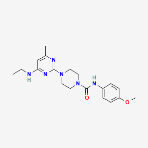 molecular formula C19H26N6O2 B4453564 4-[4-(ethylamino)-6-methyl-2-pyrimidinyl]-N-(4-methoxyphenyl)-1-piperazinecarboxamide 