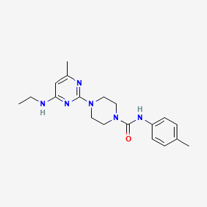 molecular formula C19H26N6O B4453576 4-[4-(ethylamino)-6-methyl-2-pyrimidinyl]-N-(4-methylphenyl)-1-piperazinecarboxamide 