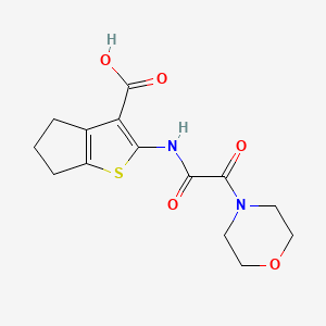 molecular formula C14H16N2O5S B4453611 2-{[4-morpholinyl(oxo)acetyl]amino}-5,6-dihydro-4H-cyclopenta[b]thiophene-3-carboxylic acid 