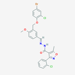 N'-{3-[(4-bromo-2-chlorophenoxy)methyl]-4-methoxybenzylidene}-3-(2-chlorophenyl)-5-methyl-4-isoxazolecarbohydrazide