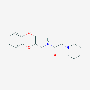 N-(2,3-dihydro-1,4-benzodioxin-2-ylmethyl)-2-(1-piperidinyl)propanamide