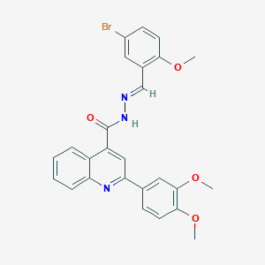 molecular formula C26H22BrN3O4 B445369 N'-(5-bromo-2-methoxybenzylidene)-2-(3,4-dimethoxyphenyl)-4-quinolinecarbohydrazide 