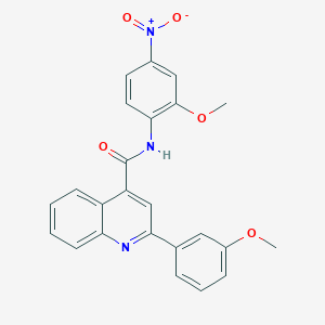 molecular formula C24H19N3O5 B445371 N-(2-methoxy-4-nitrophenyl)-2-(3-methoxyphenyl)quinoline-4-carboxamide 
