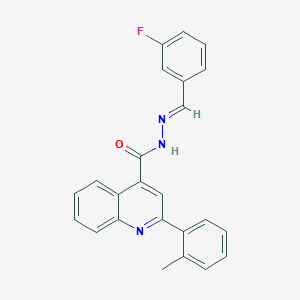 molecular formula C24H18FN3O B445372 N'-(3-fluorobenzylidene)-2-(2-methylphenyl)-4-quinolinecarbohydrazide 