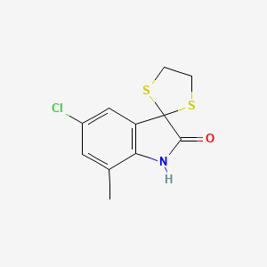 molecular formula C11H10ClNOS2 B4453720 5'-chloro-7'-methylspiro[1,3-dithiolane-2,3'-indol]-2'(1'H)-one 