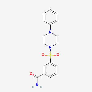 molecular formula C17H19N3O3S B4453770 3-[(4-phenyl-1-piperazinyl)sulfonyl]benzamide 