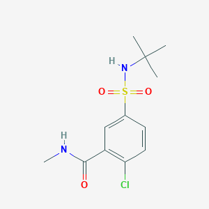 molecular formula C12H17ClN2O3S B4453796 5-[(tert-butylamino)sulfonyl]-2-chloro-N-methylbenzamide 