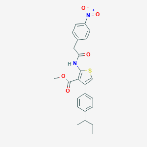 molecular formula C24H24N2O5S B445382 Methyl 4-(4-sec-butylphenyl)-2-[({4-nitrophenyl}acetyl)amino]-3-thiophenecarboxylate 